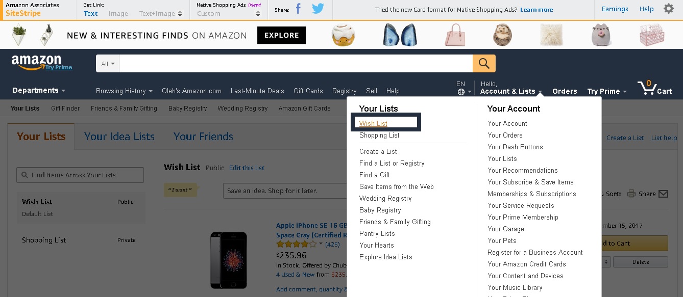 How to connect an Amazon Wishlist to Chaturbate account